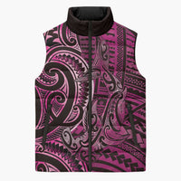 New Zealand Hammerhead Shark Sleeveless Puffer Jacket Maori Haehae Mangopare Pink - Polynesian Pride