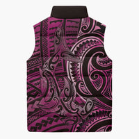 New Zealand Hammerhead Shark Sleeveless Puffer Jacket Maori Haehae Mangopare Pink - Polynesian Pride