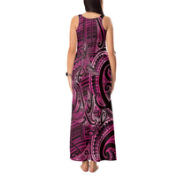 New Zealand Hammerhead Shark Tank Maxi Dress Maori Haehae Mangopare Pink - Polynesian Pride