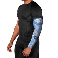 Blue Palaka Japanese Patterns Arm Sleeves Asanoha Seigaiha Sakura Motif LT14 - Polynesian Pride