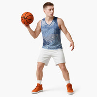 Blue Palaka Japanese Patterns Basketball Jersey Asanoha Seigaiha Sakura Motif LT14 - Polynesian Pride
