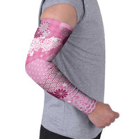 Pink Palaka Japanese Patterns Arm Sleeves Asanoha Seigaiha Sakura Motif LT14 - Polynesian Pride