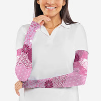 Pink Palaka Japanese Patterns Arm Sleeves Asanoha Seigaiha Sakura Motif LT14 - Polynesian Pride