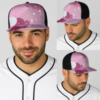 Pink Japanese Traditional Motifs Baseball Net Cap Palaka With Asanoha Seigaiha Sakura LT14 - Polynesian Pride