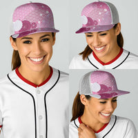 Pink Japanese Traditional Motifs Baseball Net Cap Palaka With Asanoha Seigaiha Sakura LT14 - Polynesian Pride