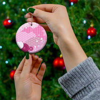 Pink Palaka Japanese Patterns Ceramic Ornament Asanoha Seigaiha Sakura Motif LT14 - Polynesian Pride