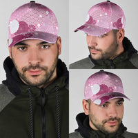 Pink Japanese Traditional Motifs Classic Cap Palaka With Asanoha Seigaiha Sakura LT14 - Polynesian Pride