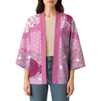 Pink Palaka Japanese Patterns Kimono Asanoha Seigaiha Sakura Motif - Polynesian Pride