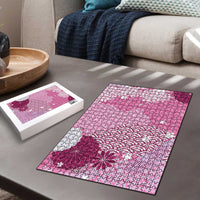 Pink Palaka Japanese Patterns Puzzle Asanoha Seigaiha Sakura Motif LT14 - Polynesian Pride