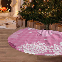 Pink Palaka Japanese Patterns Tree Skirt Asanoha Seigaiha Sakura Motif LT14 - Polynesian Pride