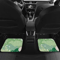 Green Palaka Japanese Patterns Car Mats Asanoha Seigaiha Sakura Motif LT14 Set 2pcs - Back Green - Polynesian Pride
