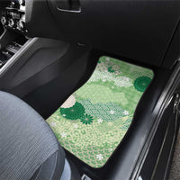 Green Palaka Japanese Patterns Car Mats Asanoha Seigaiha Sakura Motif LT14 - Polynesian Pride