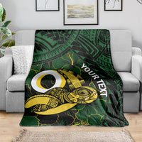 Personalised Solomon Islands Western Province Day Blanket Sea Turtle Mix Polynesian Hibiscus Pattern LT14 - Polynesian Pride