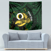 Personalised Solomon Islands Western Province Day Tapestry Sea Turtle Mix Polynesian Hibiscus Pattern LT14 - Polynesian Pride