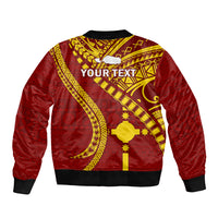 Personalised Fiji Rotuma Sleeve Zip Bomber Jacket Fijian Tapa Pattern LT14 - Polynesian Pride