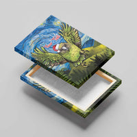 Personalised Jumping Kakapo Christmas Canvas Wall Art New Zealand Fern - Starry Night Style LT14 - Polynesian Pride