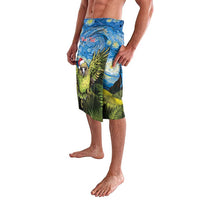 Personalised Jumping Kakapo Christmas Lavalava New Zealand Fern - Starry Night Style LT14 - Polynesian Pride