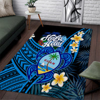 Hafa Adai Guam Area Rug Guahan Sea Turtle Tropical Style LT14 Blue - Polynesian Pride