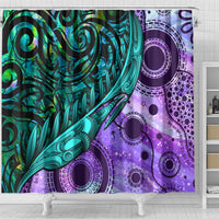 New Zealand Paua Shell With Australia Opal Unique Combine Shower Curtain LT14 - Polynesian Pride