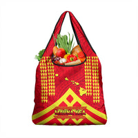 Hawaii Mauna Kea Grocery Bag Hawaiian Kakau Tribal Pattern LT14 1-pack One Size Red - Polynesian Pride