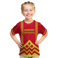 Hawaii Mauna Kea Kid T Shirt Hawaiian Kakau Tribal Pattern LT14 Red - Polynesian Pride