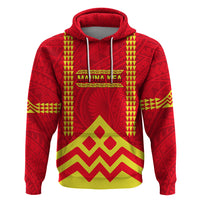 Hawaii Mauna Kea Zip Hoodie Hawaiian Kakau Tribal Pattern LT14 Pullover Hoodie Red - Polynesian Pride