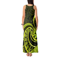 Lime Green New Zealand Mangopare Tank Maxi Dress Aotearoa Maori Koru Style LT14 - Polynesian Pride