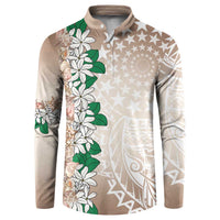 Cook Islands Tiare Maori With Conch Shell Button Sweatshirt 2025 Pasifika Polynesian Tattoo LT14 Brown - Polynesian Pride
