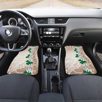 Cook Islands Tiare Maori With Conch Shell Car Mats 2025 Pasifika Polynesian Tattoo LT14 Set 2pcs - Front Brown - Polynesian Pride