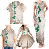 Cook Islands Tiare Maori With Conch Shell Family Matching Tank Maxi Dress and Hawaiian Shirt 2025 Pasifika Polynesian Tattoo