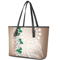 Cook Islands Tiare Maori With Conch Shell Leather Tote Bag 2025 Pasifika Polynesian Tattoo