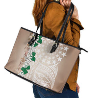 Cook Islands Tiare Maori With Conch Shell Leather Tote Bag 2025 Pasifika Polynesian Tattoo