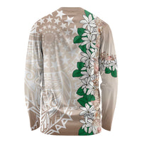 Cook Islands Tiare Maori With Conch Shell Long Sleeve Shirt 2025 Pasifika Polynesian Tattoo LT14 - Polynesian Pride