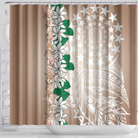 Cook Islands Tiare Maori With Conch Shell Shower Curtain 2025 Pasifika Polynesian Tattoo