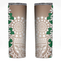 Cook Islands Tiare Maori With Conch Shell Skinny Tumbler 2025 Pasifika Polynesian Tattoo