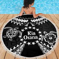 Kia Orana Cook Islands Beach Blanket 2025 Pasifika Polynesian Turtle Black Color LT14 - Polynesian Pride