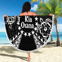 Kia Orana Cook Islands Beach Blanket 2025 Pasifika Polynesian Turtle Black Color LT14 - Polynesian Pride