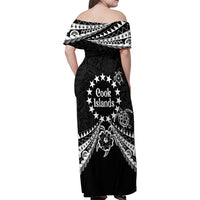 Kia Orana Cook Islands Family Matching Off Shoulder Maxi Dress and Hawaiian Shirt 2025 Pasifika Polynesian Turtle Black Color