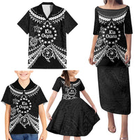 Kia Orana Cook Islands Family Matching Puletasi and Hawaiian Shirt 2025 Pasifika Polynesian Turtle Black Color