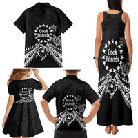 Kia Orana Cook Islands Family Matching Tank Maxi Dress and Hawaiian Shirt 2025 Pasifika Polynesian Turtle Black Color