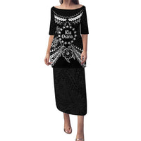Kia Orana Cook Islands Puletasi 2025 Pasifika Polynesian Turtle Black Color LT14 Long Dress Black - Polynesian Pride