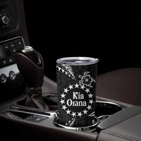 Kia Orana Cook Islands Tumbler Cup 2025 Pasifika Polynesian Turtle Black Color LT14 - Polynesian Pride