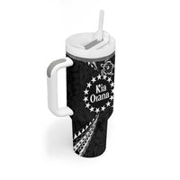 Kia Orana Cook Islands Tumbler With Handle 2025 Pasifika Polynesian Turtle Black Color LT14 - Polynesian Pride