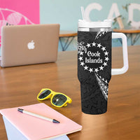 Kia Orana Cook Islands Tumbler With Handle 2025 Pasifika Polynesian Turtle Black Color LT14 - Polynesian Pride