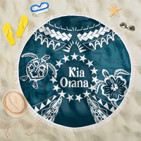Kia Orana Cook Islands Beach Blanket Polynesian Turtle Crowberry Blue Color LT14 One Size 150cm Crowberry Blue - Polynesian Pride