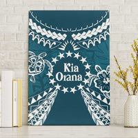 Kia Orana Cook Islands Canvas Wall Art Polynesian Turtle Crowberry Blue Color LT14 Without Frame Crowberry Blue - Polynesian Pride
