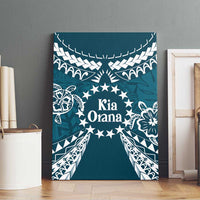Kia Orana Cook Islands Canvas Wall Art Polynesian Turtle Crowberry Blue Color LT14 - Polynesian Pride