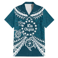 Kia Orana Cook Islands Family Matching Mermaid Dress and Hawaiian Shirt Polynesian Turtle Crowberry Blue Color