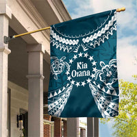 Kia Orana Cook Islands Garden Flag Polynesian Turtle Crowberry Blue Color LT14 House Flag Crowberry Blue - Polynesian Pride