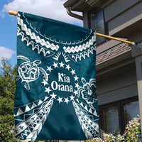 Kia Orana Cook Islands Garden Flag Polynesian Turtle Crowberry Blue Color LT14 - Polynesian Pride